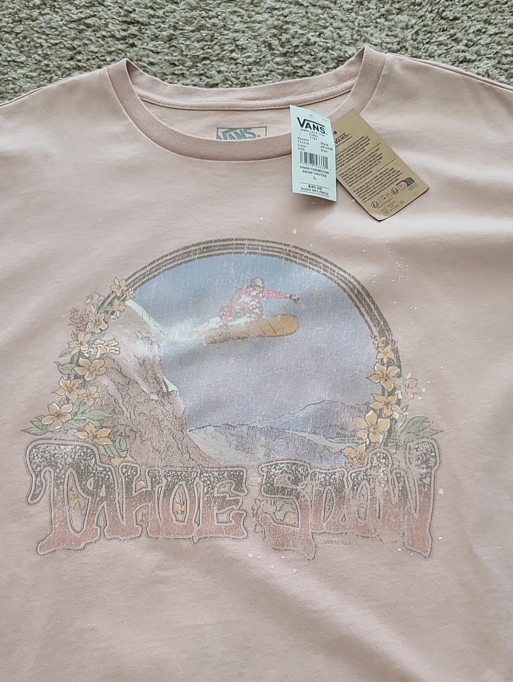 Vans Pink Graphic Short Sleeve Tee - Picture 2 of 7